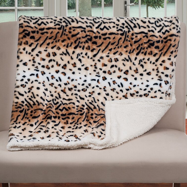 Sherpa leopard blanket hot sale